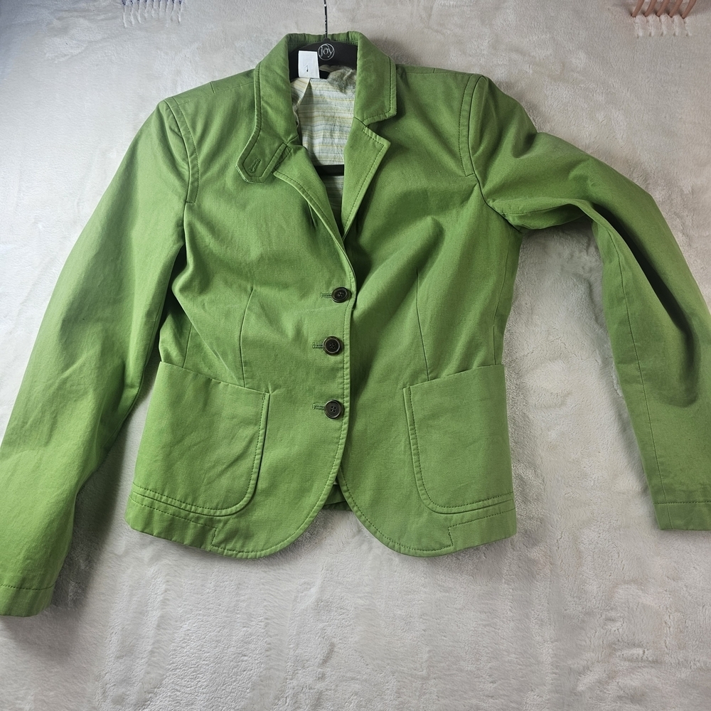 J. Crew Vibrant Green Women's Blazer Petite Small PS preppy Spring workwear